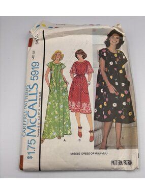 VTG 70s McCalls Sewing Pattern 5919 Misses Dress Mrs. Roper Style Cut pattern S